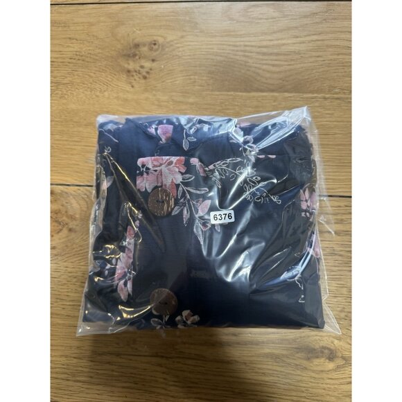 J Jill Dress Size XL Petite Floral Wooden Buttons Stretch Short‎ Sleeve Colorful - Picture 9 of 9